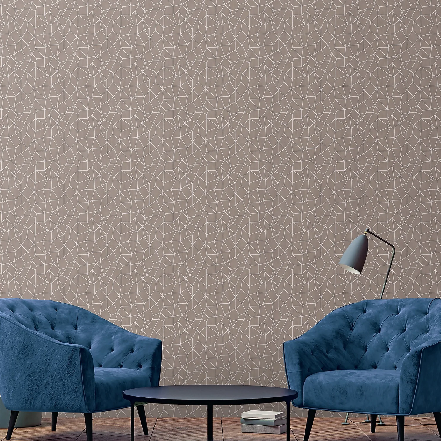 Galerie Geometric Metallic Taupe Large Wallpaper Sample 4 Galerie Geometric Metallic Taupe Large Wallpaper Sample - Image 2