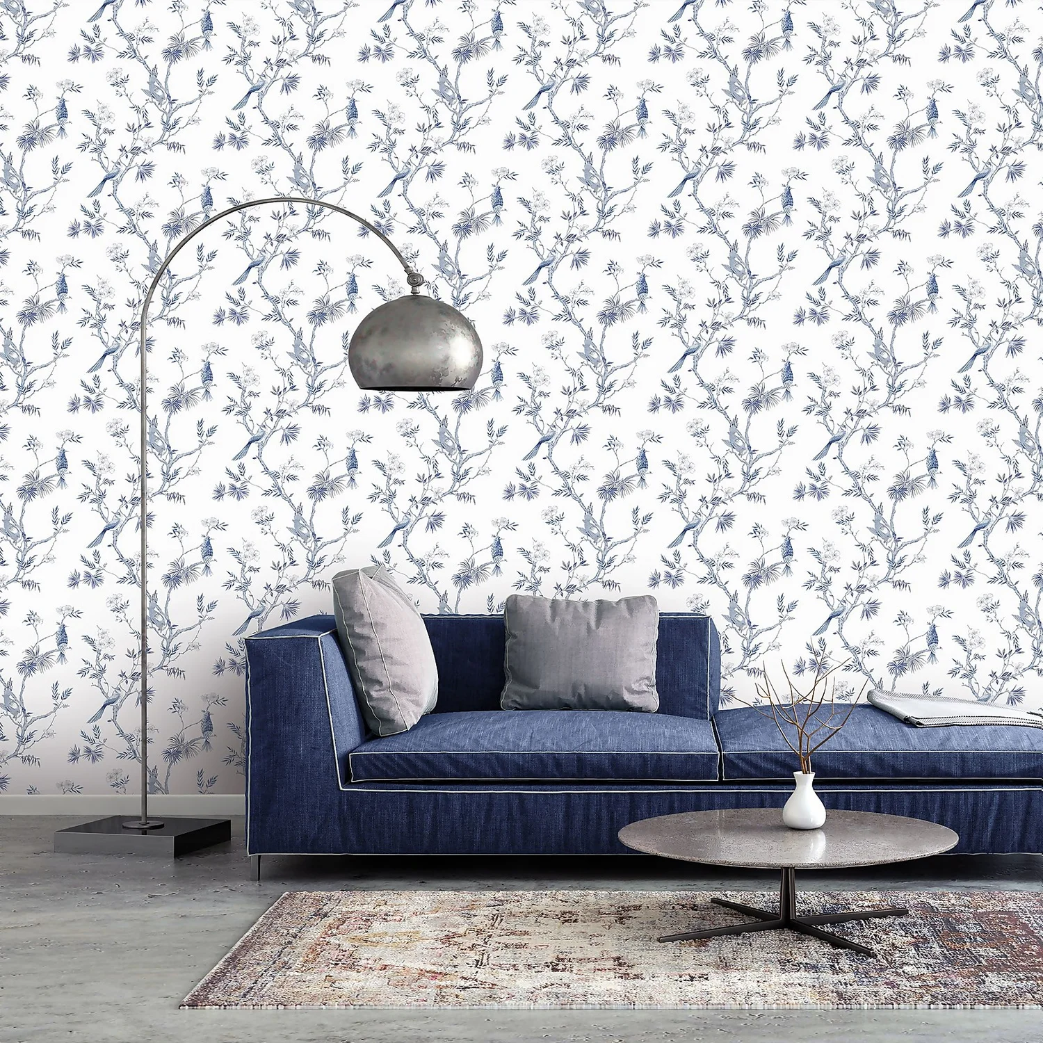 Galerie Chinoiserie Bird Blue Large Wallpaper Sample 4 Galerie Chinoiserie Bird Blue Large Wallpaper Sample - Image 2