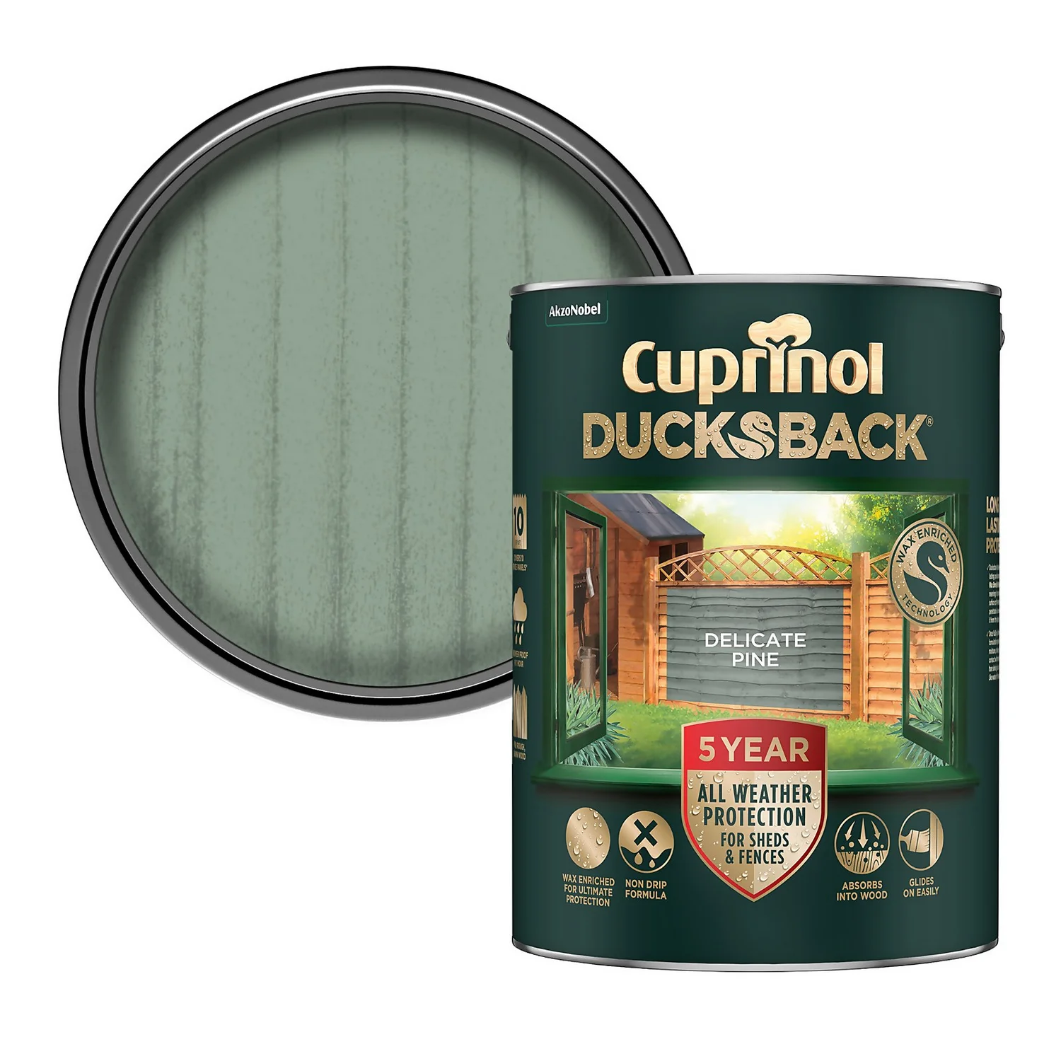 Cuprinol Ducksback Shed & Fence Paint Delicate Pine - 5L 3 Cuprinol Ducksback Shed & Fence Paint Delicate Pine - 5L