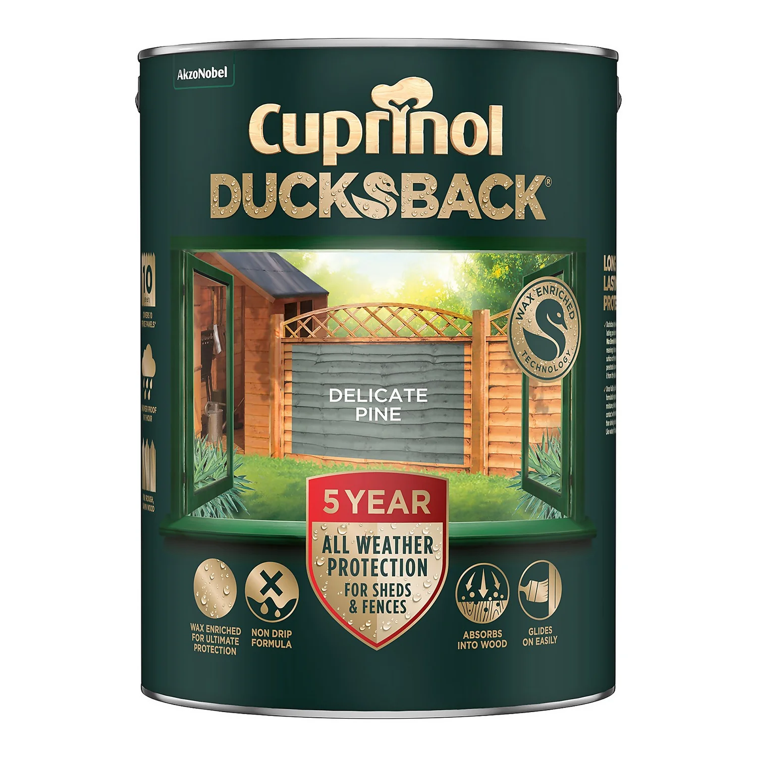 Cuprinol Ducksback Shed & Fence Paint Delicate Pine - 5L 5 Cuprinol Ducksback Shed & Fence Paint Delicate Pine - 5L - Image 3