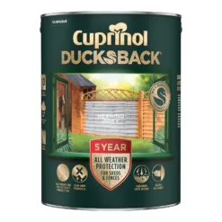 Cuprinol Ducksback Shed & Fence Paint Herring Grey - 5L -Wood Care Store 14231558 4125036401593774